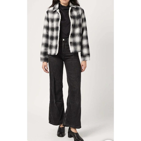 Mod Ref The Andy Jacket Sherpa Lined in Black Plaid Size S w-wool - Picture 2 of 11